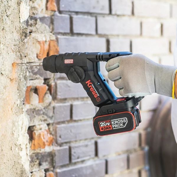 Kress KUC50.2 Çift Akülü Profesyonel SDS-Plus Pnömatik Matkap 20Volt/4.0Ah. - 1.7J  + 10mm Mandren