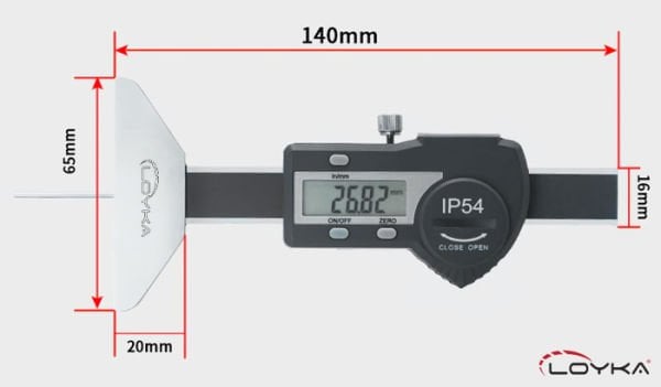 Loyka 5114-25 Lastik Derinlik Kumpası 0-25 mm
