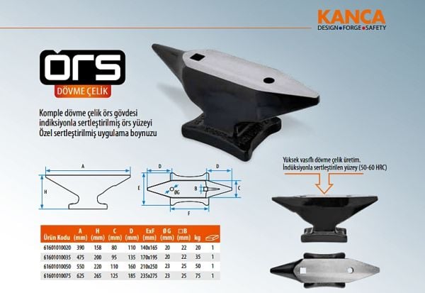 Kanca Dövme Çelik Örs 75 kg.