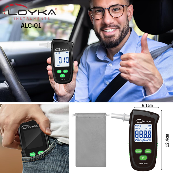 Loyka ALC-01 Üflemeli Dijital Alkol Metresi 0–2.00 ‰PROM | Profesyonel, Sesli Uyarılı, Hızlı Ölçüm