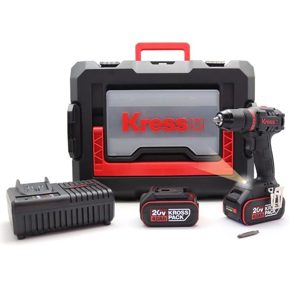 Kress KUA71 Çift Akülü Şarjlı Matkap 20Volt/4.0Ah