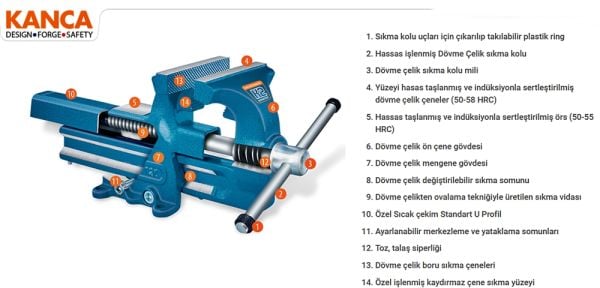 Kanca K2 Tip Tesisatçı Mengene 120 mm