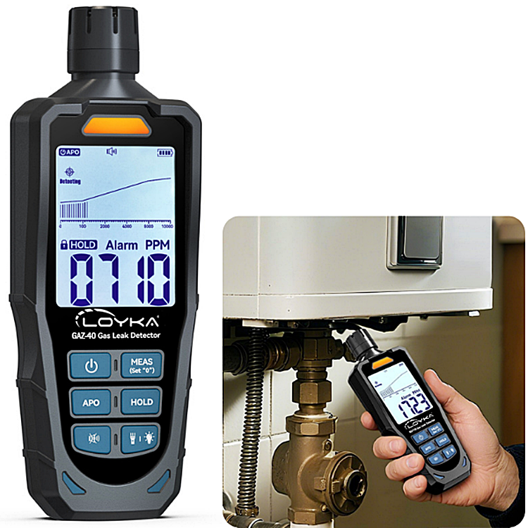 GAZ-40 Yanıcı Gaz Kaçak Dedektörü – Japon Figaro Sensörlü, Hassas Profesyonel Kullanım