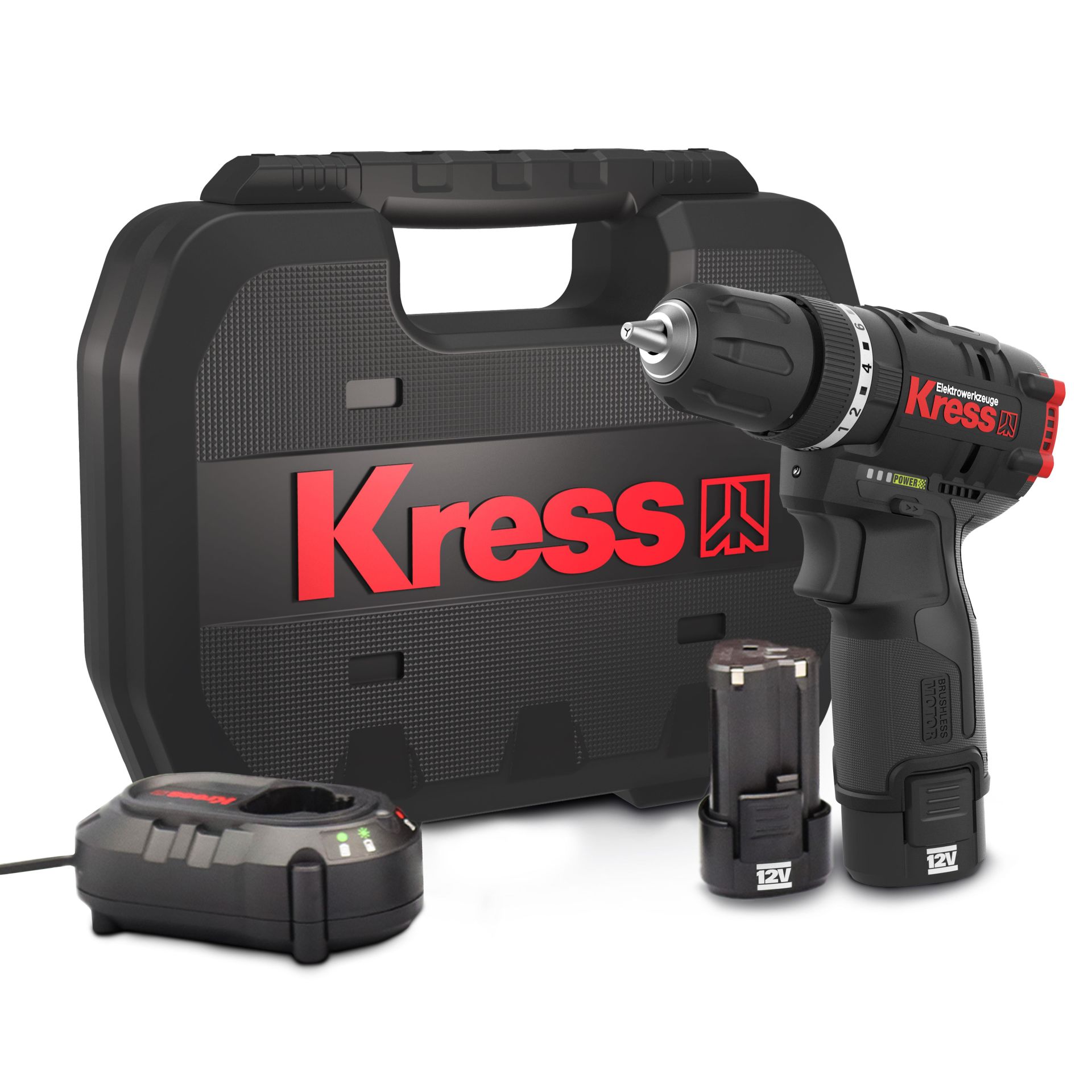 Kress KUC12 Çift Akülü Şarjlı Darbeli Matkap 12Volt/2.0Ah