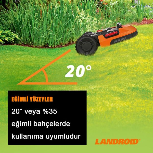 WORX WR155E LANDROID Tam Otonom Çim Biçme Robotu 20Volt 5.0Ah. / 22CM