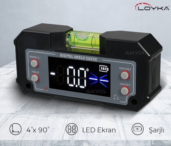 Loyka 5346 Mini Dijital Eğim Ölçer Su Terazili