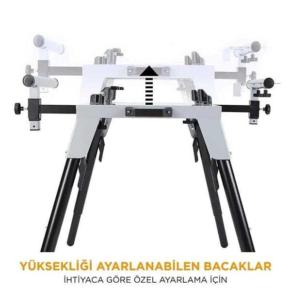 Evolution 005-0002 Profil Makinası Kesim Standı | Dayanıklı Teleskopik Kollu, Katlanır Portatif Sehpa