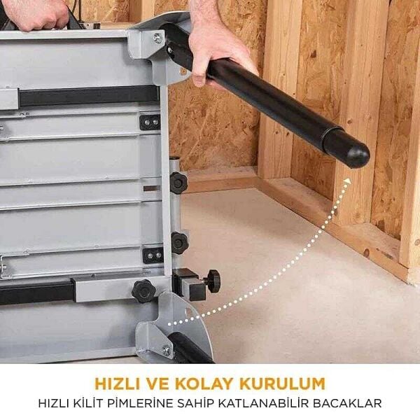 Evolution 005-0002 Profil Makinası Kesim Standı | Dayanıklı Teleskopik Kollu, Katlanır Portatif Sehpa