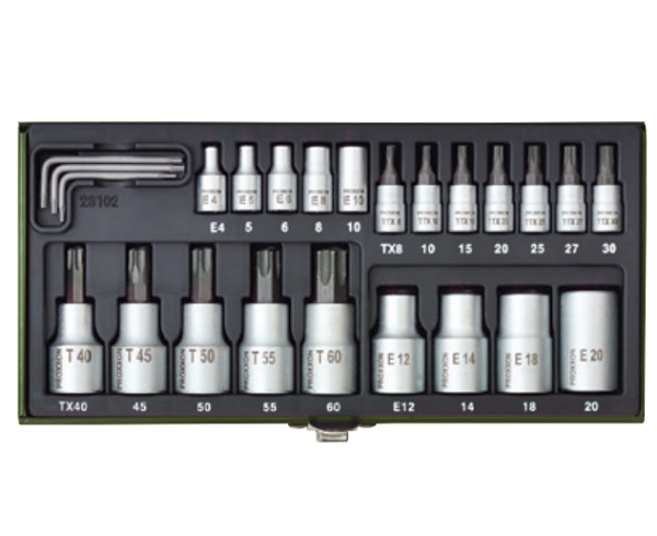 Proxxon 23102  24 Parçalı Torx Lokma Takımı 1/4'' ve 1/2''