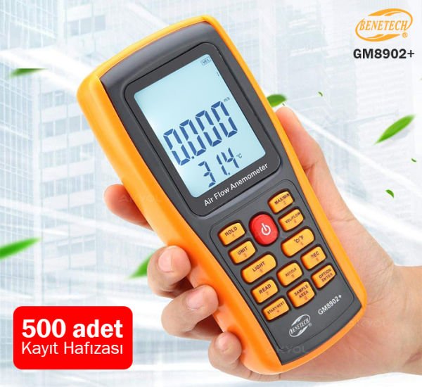 Benetech GM8902+ Plus Hava Hızı ve Hava Debisi Ölçer