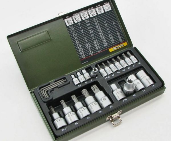 Proxxon 23102  24 Parçalı Torx Lokma Takımı 1/4'' ve 1/2''