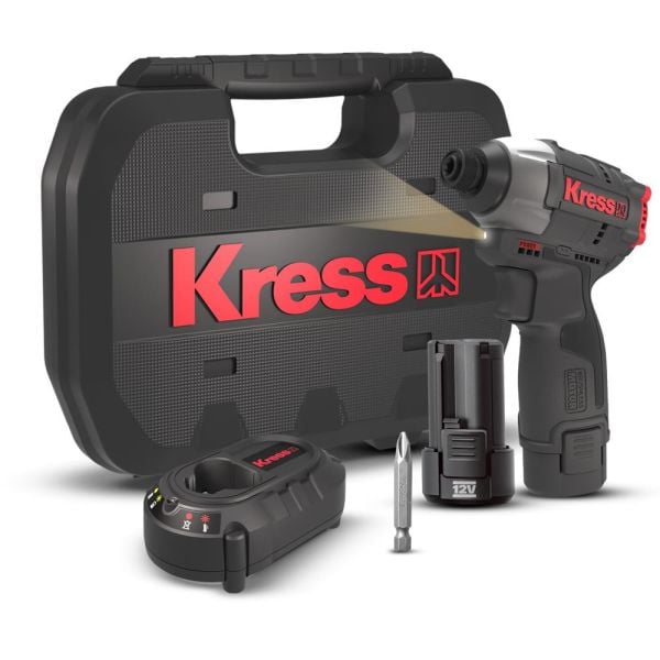 Kress KUB50.2 Çift Akülü 140Nm Şarjlı Darbeli Tornavida  12Volt 2.0Ah