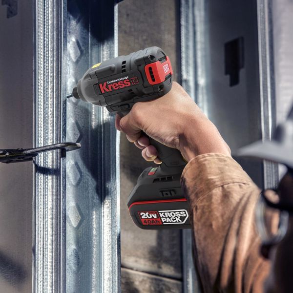 Kress KUB60.2 Çift Akülü Şarjlı Darbeli Tornavida 20Volt 4.0Ah / 230 Nm
