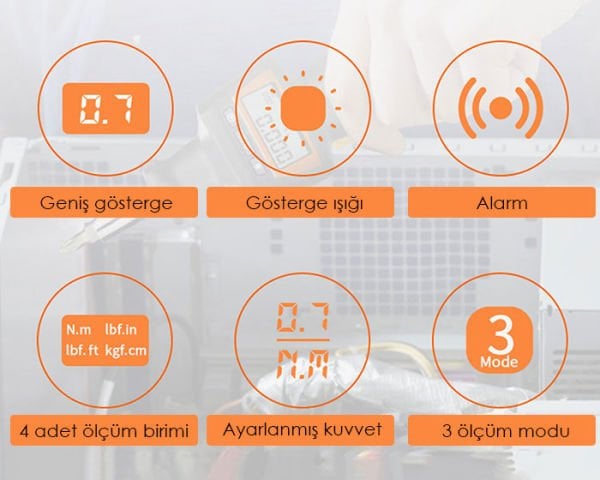 Loyka ANS-R-8 Dijital Torklu Tornavida Seti 8Nm