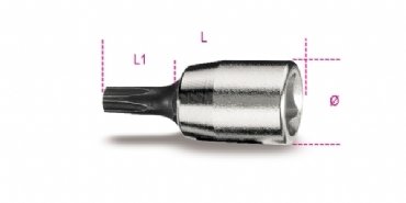 Beta 900PT 1/4'' Beşköşeli Torx Lokma PT25