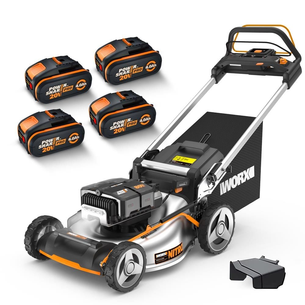 WORX 51cm Şarjlı Çim Biçme Makinası 80Volt 4.0Ah. Li-ion