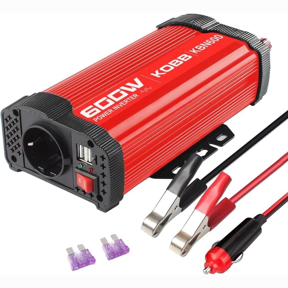 KOBB KBN600 12V/220V 600W Modifiye Sinüs Dönüştürücü İnvertör – Araç İçi Elektrik Dönüştürücü, USB Çıkışlı