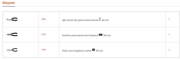 Beta T138 Pense Takımı 3 Parça
