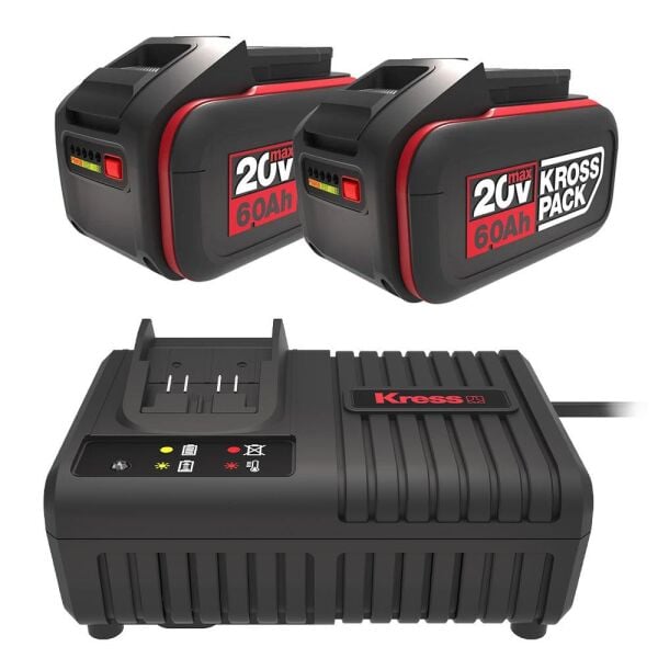 Kress KAD22 20Volt 6.0Ah Kross Pack Li-ion Çift Akü ve Akü Şarj Cihazı