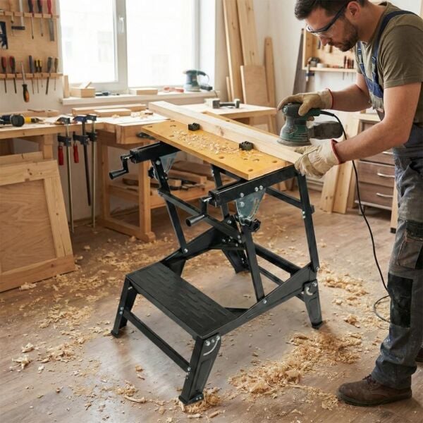 WORKPRO WP289027 Profesyonel Çalışma Tezgahı - 100kg Kapasite, 6 Kademe Profesyonel, Ayarlanabilir, Katlanabilir