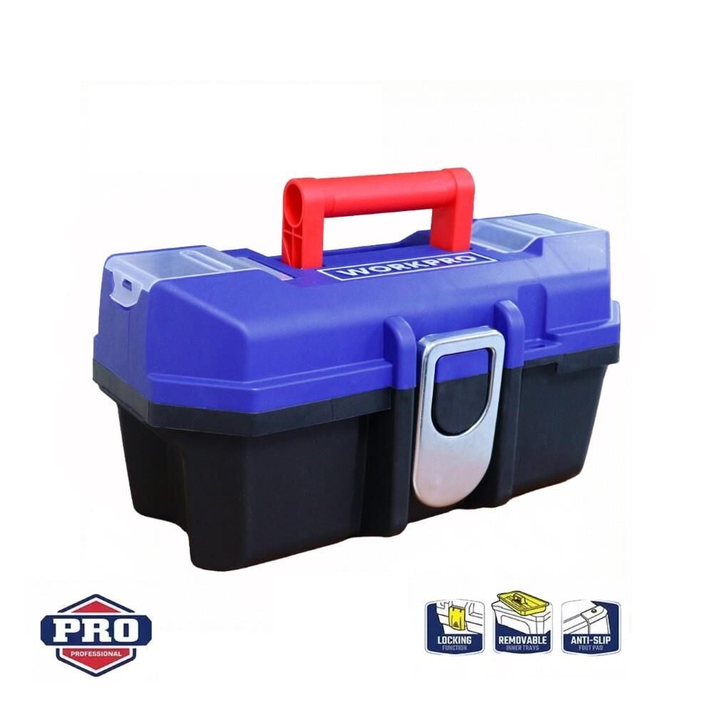 WORKPRO WP283021 13’’ Metal Kilitli Plastik Takım Çantası | ABS Gövde | 15 Kg Kapasiteli