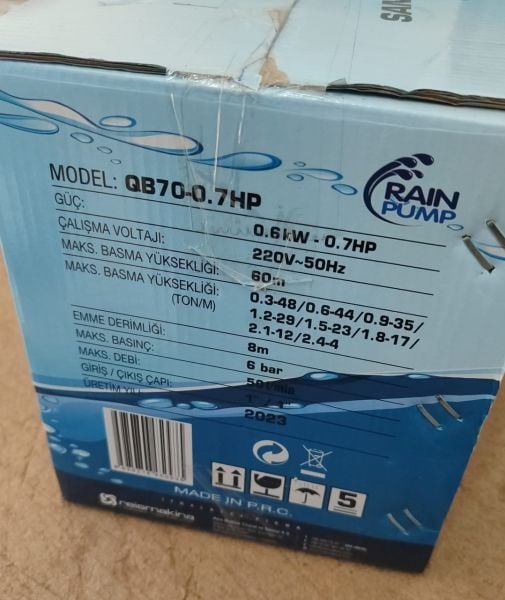 Rain Pump QB70-0,75HP Santrifuj Pompa - 0.55kW - 0,75hp