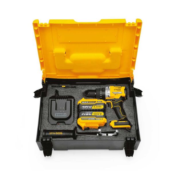 SGS SGS5533 Çift Akülü Kömürsüz Motor Şarjlı Darbeli Matkap Seti 20 V-130 Nm-2x4.0Ah