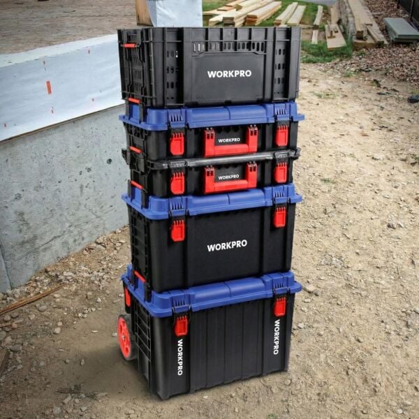WORKPRO WP283031 Kilitli Profesyonel Takım Çantası 38 Lt | Metal Mandallı PP Gövde | 25 Kg Taşıma Kapasiteli