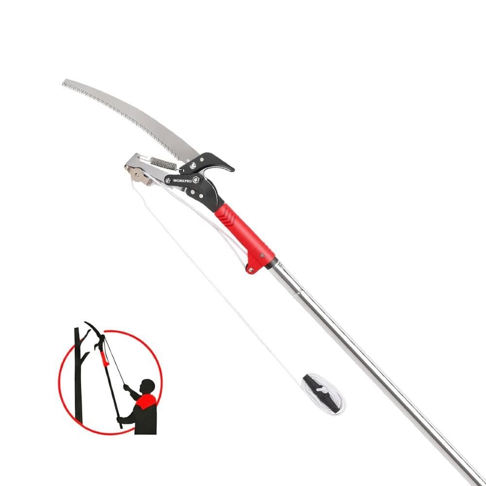 WORKPRO WP333006 2’si 1 Arada Teleskobik Ağaç Budama Testeresi ve 25 mm Dal Budama Makası – 270 cm Profesyonel Bahçe Seti