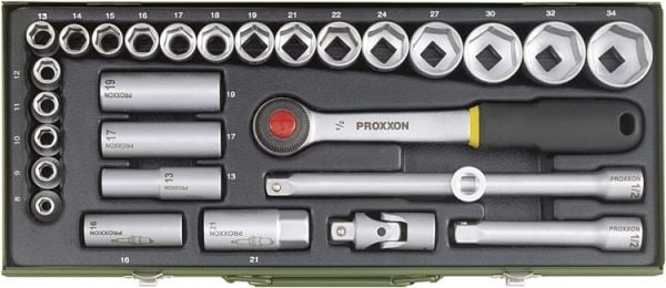 Proxxon 23000 Cırcırlı Kollu 29 Parçalı Lokma Takımı 1/2''