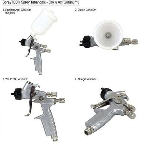 SPRAYTECH 3000M Mini Rötuş Boya Tabancası 0.8 mm Üstten Depolu Havalı Boya Tabancası