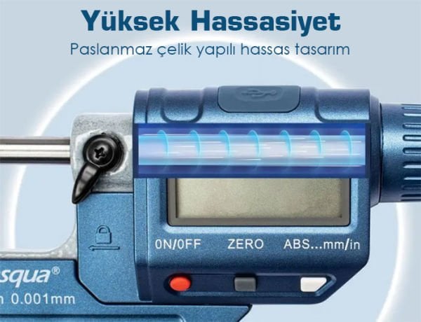 Dasqua 4230-2005 Dijital Dış Çap Mikrometresi 0,25 mm