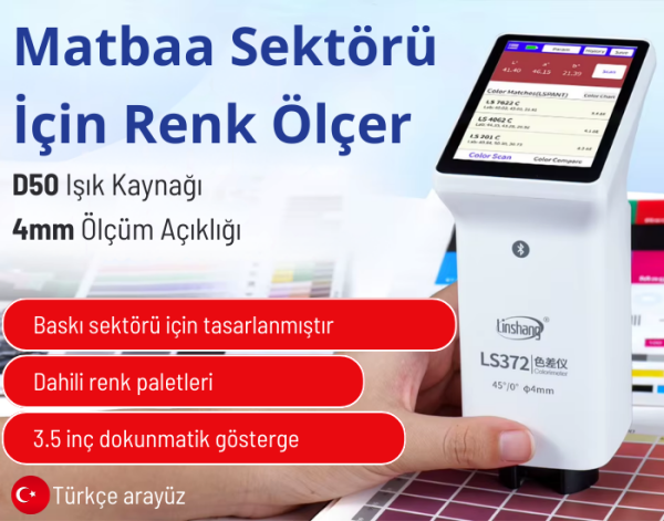 Profesyonel Renk Ölçer LS372 - Matbaa ve Baskı İçin Dijital Kolorimetre, Hassas Renk Analiz Cihazı