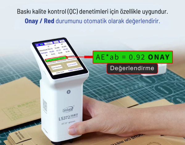 Profesyonel Renk Ölçer LS372 - Matbaa ve Baskı İçin Dijital Kolorimetre, Hassas Renk Analiz Cihazı