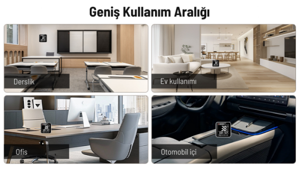 Dijital Hava Kalitesi Ölçer SW-825 - PM2.5 Toz ve Partikül Dedektörü, Hassas Isı ve Nem Ölçer