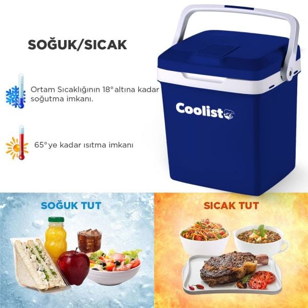 Coolist CLT26 AC/DC 26 Litre Sıcak ve Soğuk Oto Buzdolabı 12Volt/220Volt