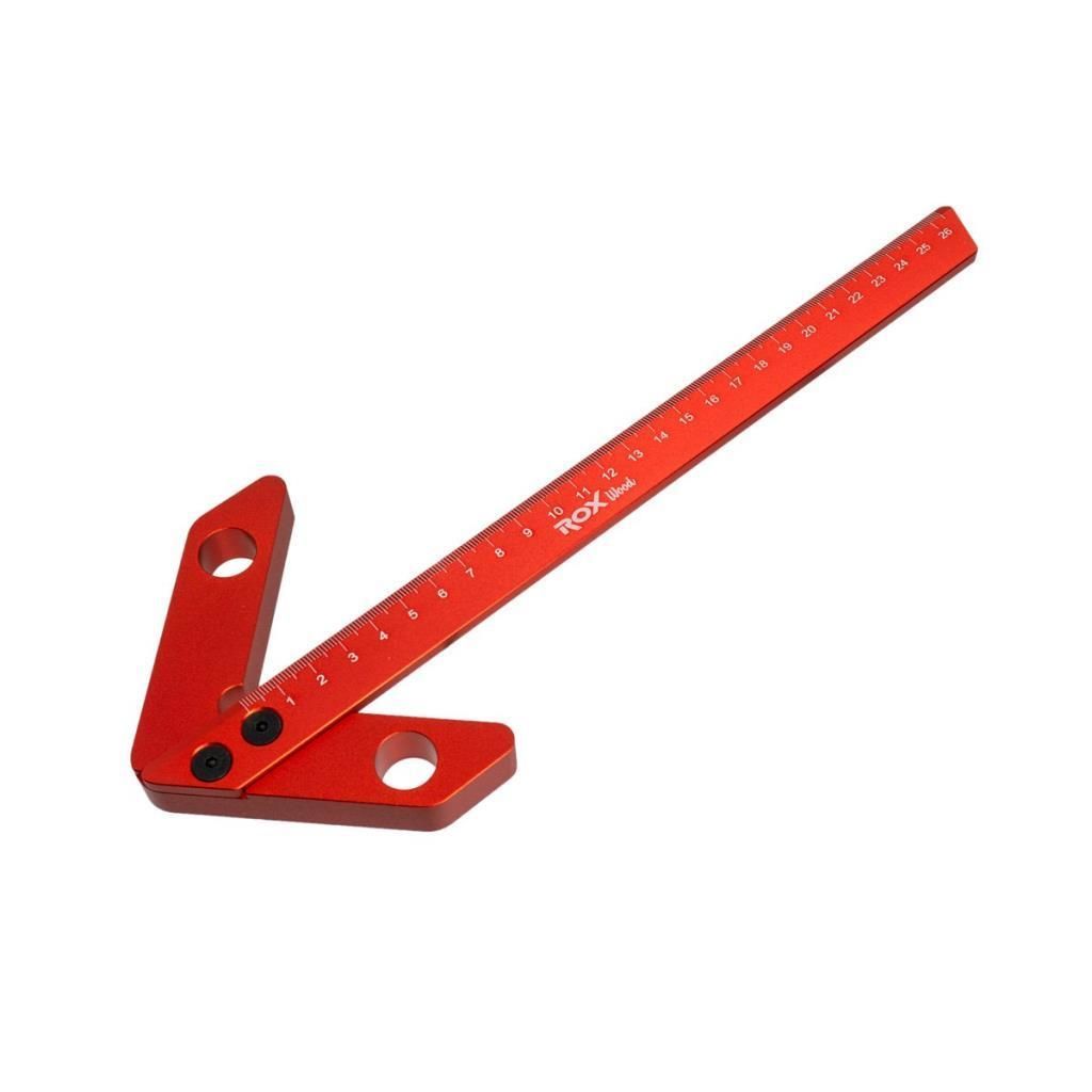 Rox Wood 0128 Alüminyum Merkezleme Aparatı 300 mm | 45°-90° Hassas Ölçüm Cetveli