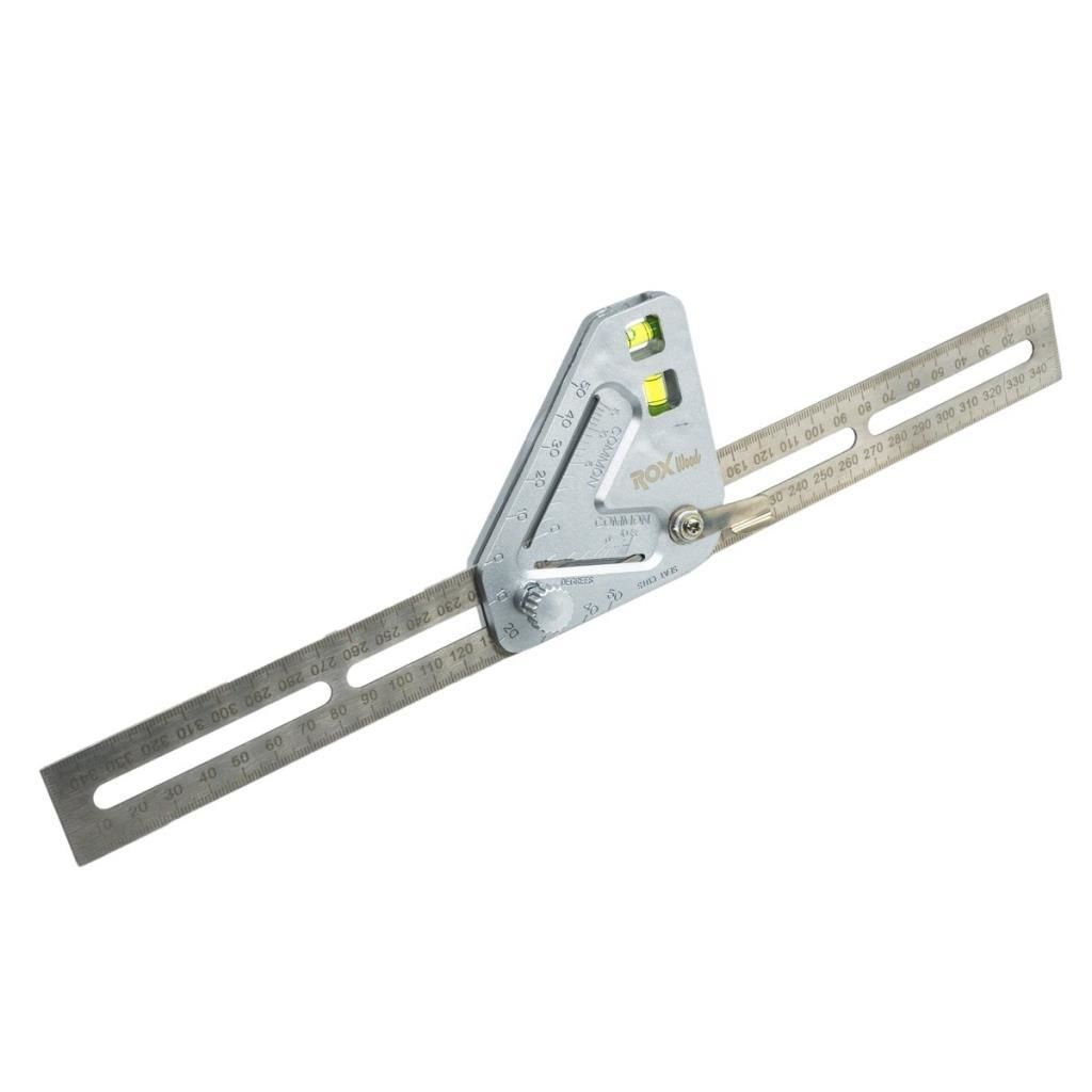Rox Wood 0122 Çok Amaçlı Terazili Açılı Gönye 350 mm | Hassas Ölçüm ve İşaretlem
