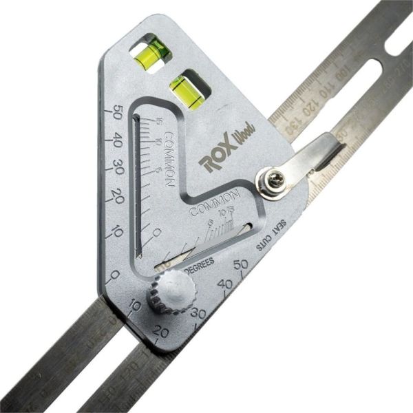 Rox Wood 0122 Çok Amaçlı Terazili Açılı Gönye 350 mm | Hassas Ölçüm ve İşaretlem