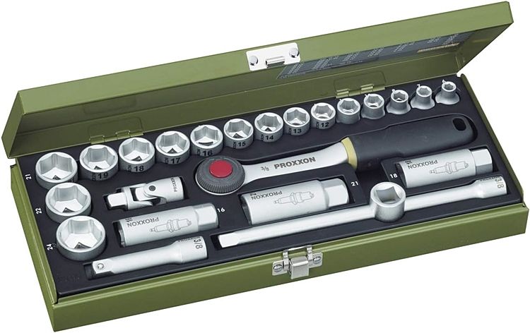 Proxxon 23110 Cırcırlı Kollu 24 Parçalı Lokma Takımı 3/8''