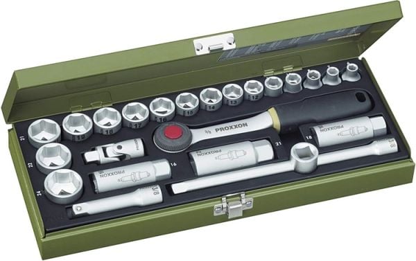 Proxxon 23110 Cırcırlı Kollu 24 Parçalı Lokma Takımı 3/8''