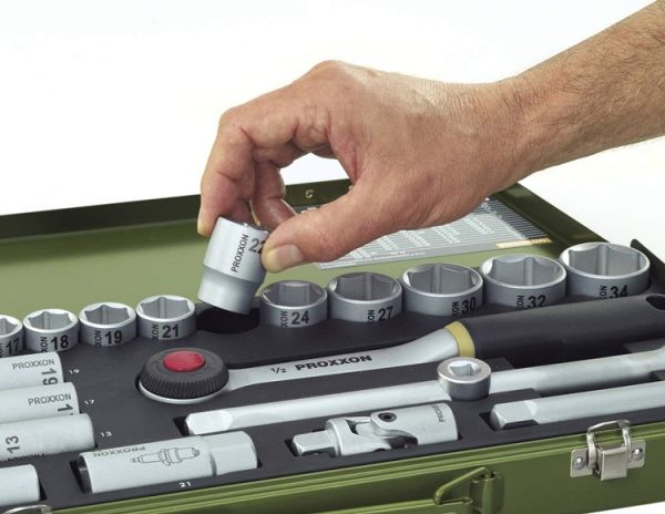Proxxon 23110 Cırcırlı Kollu 24 Parçalı Lokma Takımı 3/8''