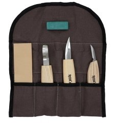 Rox Wood 5 Parça Ahşap Kaşık Oyma Bıçağı Seti