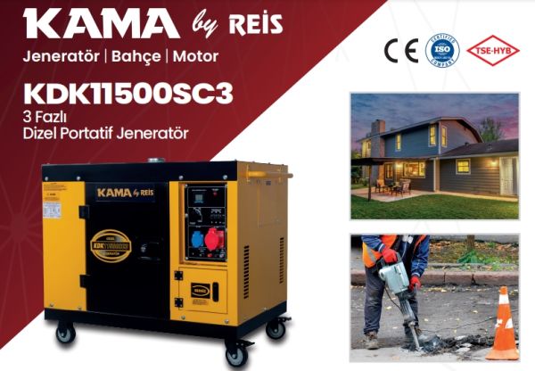 Kama By Reis KDK11500SC3 Dizel Jeneratör 11 kVA Trifaze