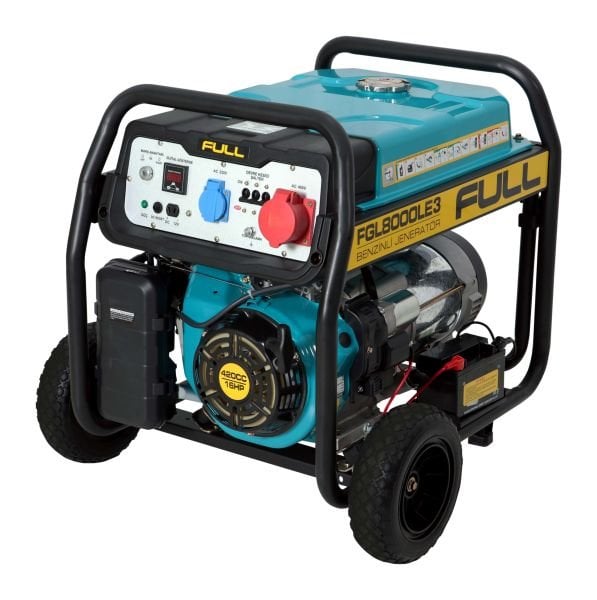 Full FGL8000LE3 Benzinli Jeneratör 8,1 kVA İpli Trifaze