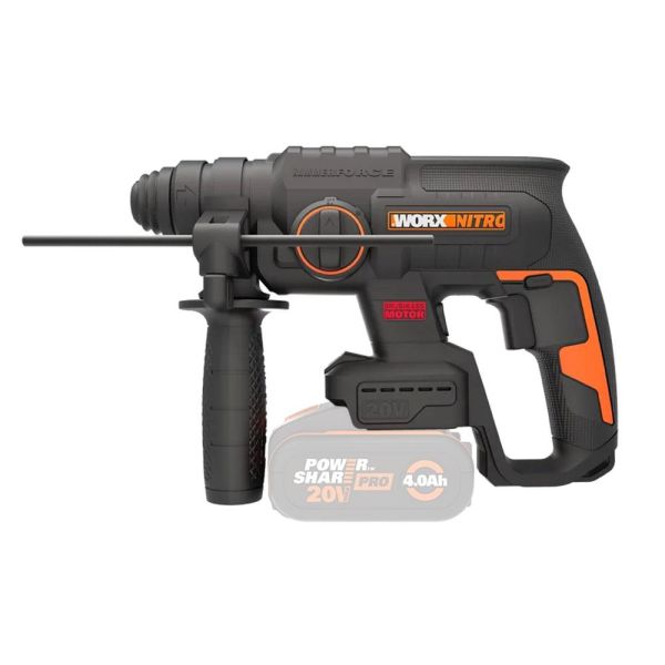 WORX WX381.9 Pnömatik Kırıcı ve Delici SDS-Plus  20Volt 2J + 3 Parça Delme Ucu (Akü Dahil Değildir)