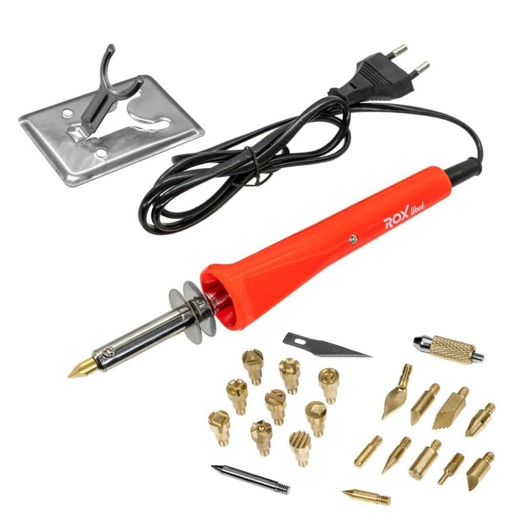 Ahşap Yakma ve Hobi Seti 30W 27 Parça | Çok Amaçlı Pirogravür Kalemi | Rox Wood 0142