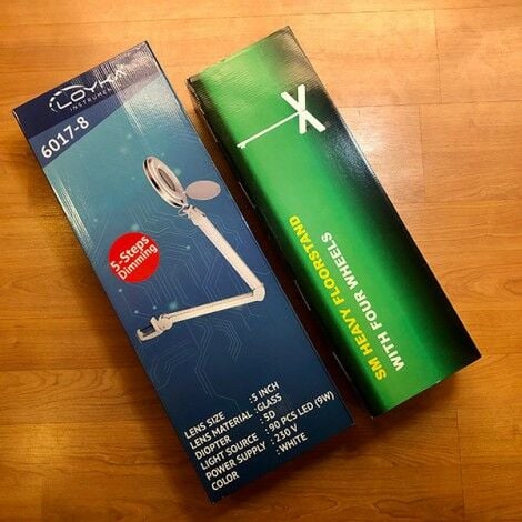 Loyka Ayarlanabilir Ayaklı Led Işık Seviyeli Masaüstü Büyüteç (5X-90Led)