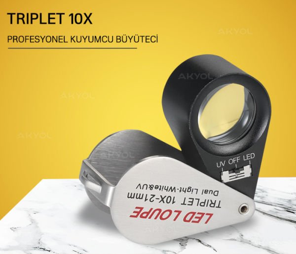 Triplet 10x Profesyonel Kuyumcu Büyüteci̇