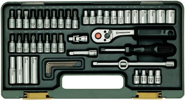 Proxxon 230280 Cırcırlı Kollu 50 Parçalı Lokma ve Bits Takımı 1/4''